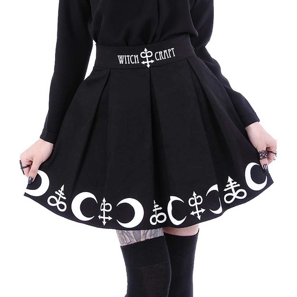Symbol high waist short skirt black - Gothic Metal